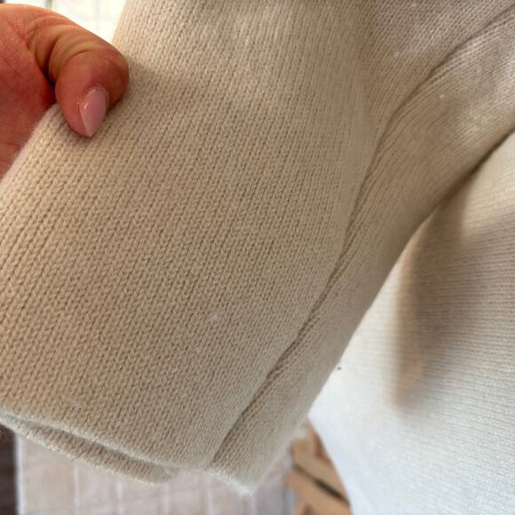Cream wool cardigan H&M structured knit buttoned premium selection size small - Picture 8 of 8